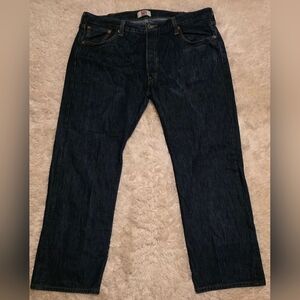LEVI'S 501 Darkwash Original Fit Button Fly Men's Blue Jeans 42X30